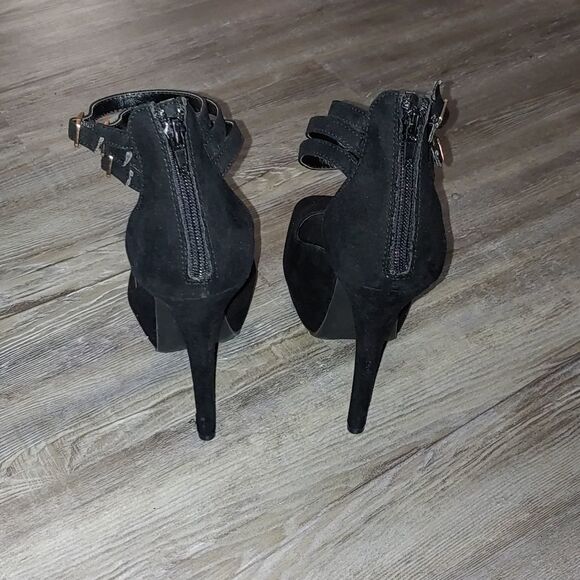 JustFab black stiletto platform Birdie heels Sz 9 - Picture 4 of 7
